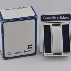 Caravelle by Bulova Watch Display Stand OS White Good Vintage Original Box Case